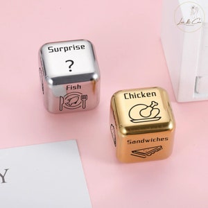 Personalized Food Decision Dice, for Couples, Date Night Ideas, ForHer, ForHim, Valentines Day, Wedding Anniversary, Funny Custom Dice Gift