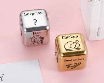 Personalized Food Decision Dice, for Couples, Date Night Ideas, ForHer, ForHim, Valentines Day, Wedding Anniversary, Funny Custom Dice Gift