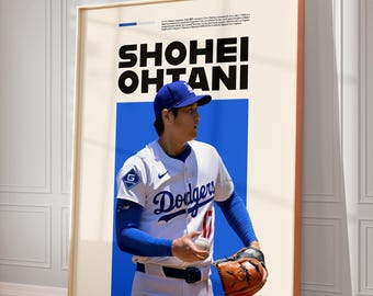 大谷翔平ポスター、野球ミニマルポスター、大谷翔平プリント
