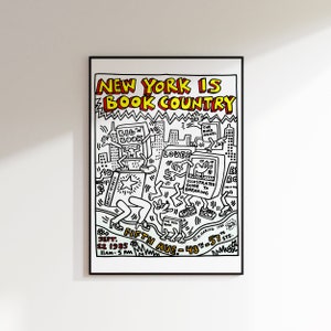 New York Book Print, Wall Art na okładce książki, Miłośnik książek, Bibliofil, Książkowy, Booktok, Bookstagram, Okładka książki, New York is Book Country