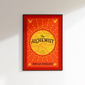 Paulo Coelho Art Print, Book Cover Wall Art, Book Lover, Bibliophile, Bookish, Booktok, Bookstagram, The Alchemist Book Cover