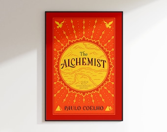 Paulo Coelho Art Print, Book Cover Wall Art, Book Lover, Bibliophile, Bookish, Booktok, Bookstagram, The Alchemist Book Cover