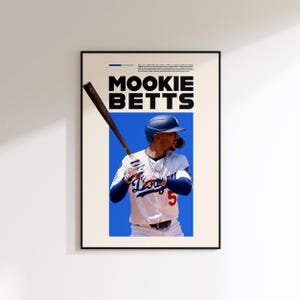 Mookie Betts Poster, Baseball Minimal Poster, Mookie Betts Print, Los Angeles Dodgers, Mookie Betts Fan Art, Baseball Poster, MBL