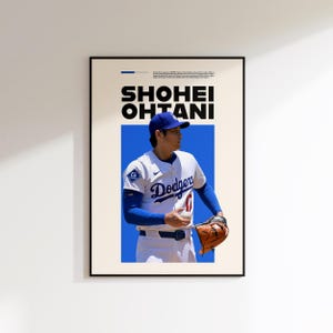 Affiche Shohei Ohtani, affiche minimale de baseball, impression Shohei Ohtani, Dodgers de Los Angeles, fan art Shohei Ohtani, affiche de baseball, MBL