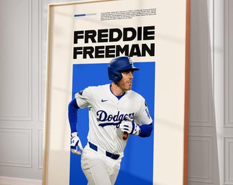 Freddie Freeman Poster, Baseball Minimal Poster, Freddie Freeman ドジャースフレディ・フリーマンアートポスター  A2版