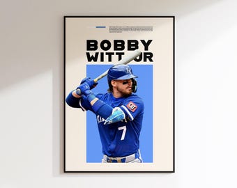 Bobby Witt Jr Poster, Kansas City Royals, Canvas Wrap, Wall
