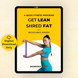 4-Week Resistance Bands Weight Loss Workout Program/Exercise Program/Fitness eBook/Weight Loss Journal/Lose Belly Fat/Workout Plan Journal