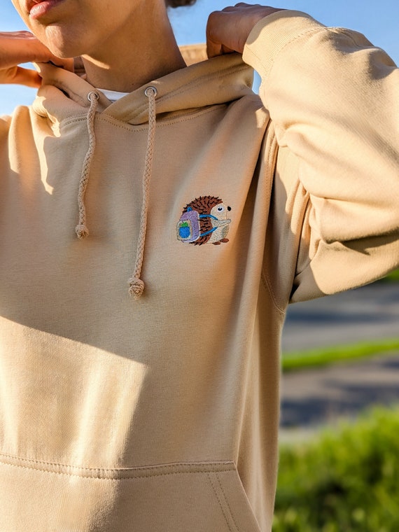 Felpa con cappuccio zaino viola riccio morbido cotone pettinato