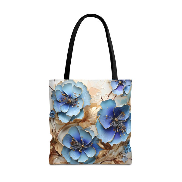 3D Floral Tote Bag | Flower Tote Bag Aesthetic | Shopping Bag |  Makeup bag | Cute School Tote Bag in three sizes | Gift For Her