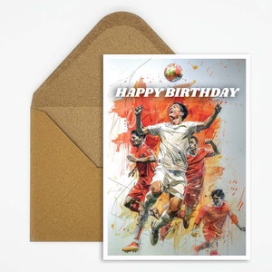 Fußball Geburtstagskarte, Happy Birthday Fußball Geburtstagskarte, Geschenk Karte, Postkarte Sport, Karte Happy Birthday, Fußball Sport