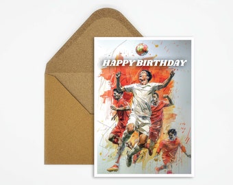 Football Birthday Card, Happy Birthday Football Birthday Card, Gift Card, Sport Postcard, Happy Birthday Card, Football Sport