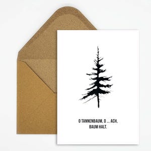 Lustige Anti-Weihnachtskarte mit Tannenbaum, Schwarzer Humor für Weihnachtsmuffel, Sarkastische Weihnachtsgrüße für Freunde oder als Deko