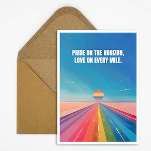 LGBTQ Postkarte, LGBTQ Pride Karte mit Slogan, Pride Karte für die LGBTQ Community, Queer Karte als Geschenk, Regenbogen Straße Karte