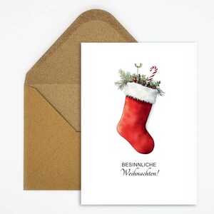 Cartolina di Natale con motivo natalizio e la scritta "Natale contemplativo" come regalo o come decorazione