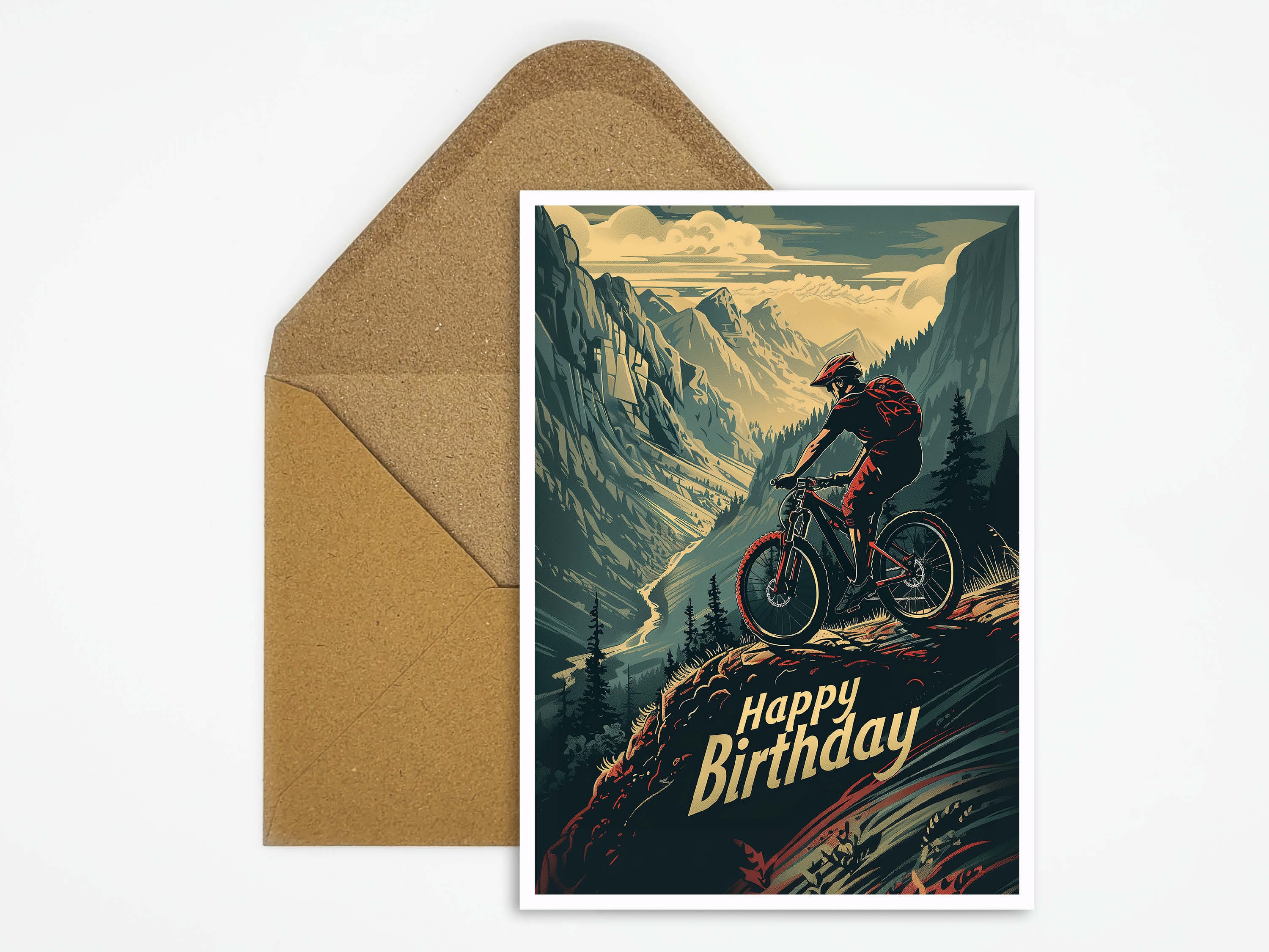 Mountain Bike Ramp Stunt Funny Birthday Card - View #4