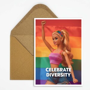 Pocztówka LGBTQ, różnorodność, karta queer, pocztówka lesbijska, biseksualna, prezent dla niej, pocztówka dumy,