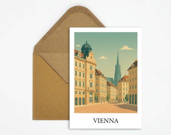 Pocztówka z Wiednia w Austrii z klasyczną architekturą, elegancka karta podróżna dla miłośników sztuki i jako urocza pamiątka z Europy
