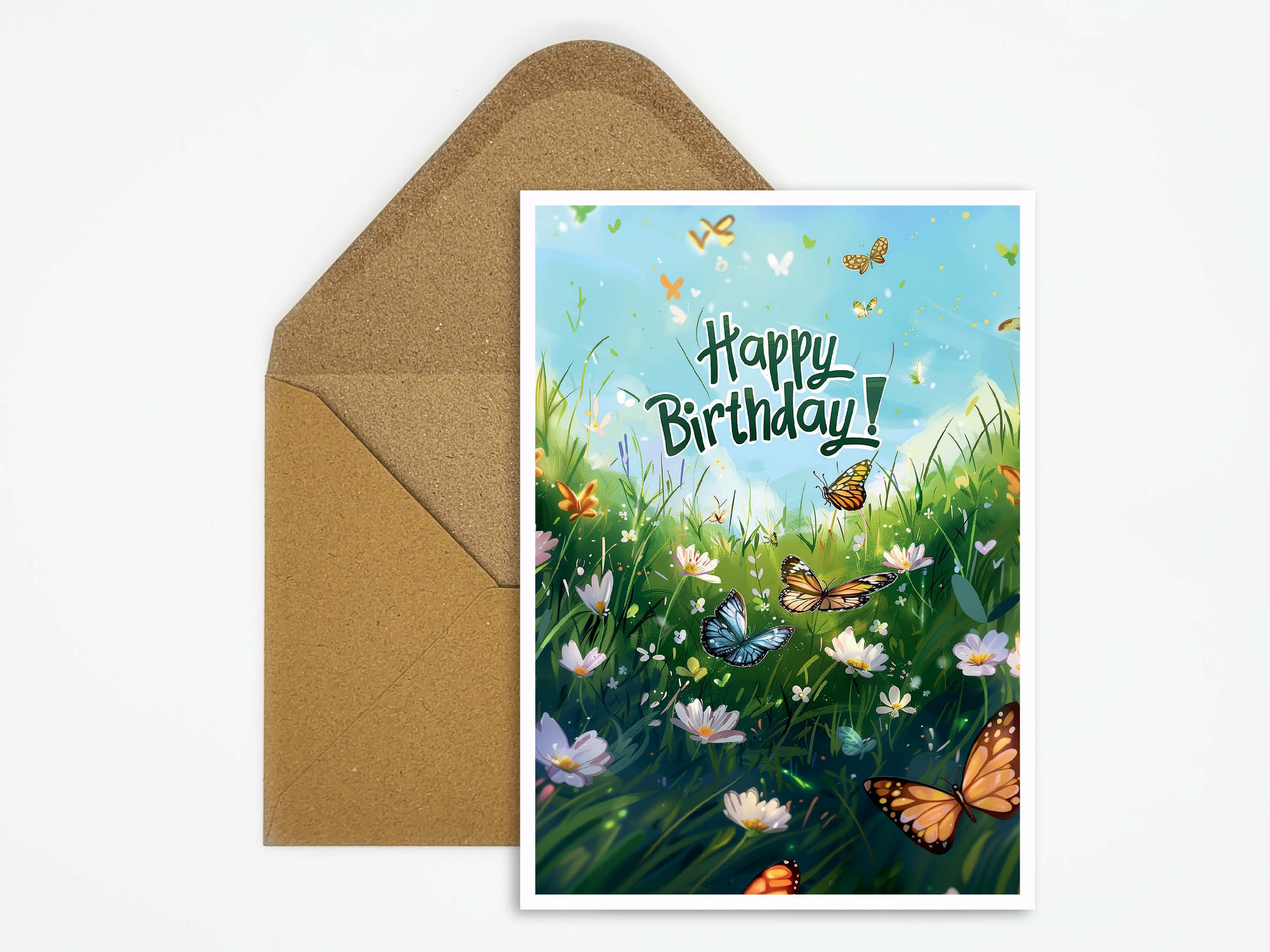 Biglietti Compleanno Stile Acquerello - Con Farfalle E Stelle, 150x150mm, Per Bambini E Adulti - Foto 7