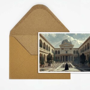 postal galáctica de la aventura | postal única de la ciencia ficción | Regalo perfecto para fans | Tarjeta del Señor Oscuro en el Palacio