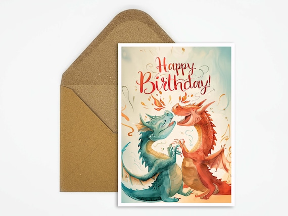 Biglietto D'auguri 3D Pop-up Con Drago Di Fuoco E Scrigno Del Tesoro, Con Busta Inclusa, Regalo Di Compleanno Originale Per Bambino, Padre, Marito O Fidanzato