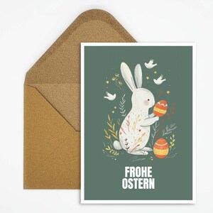 Cartolina di Pasqua, cartolina di Buona Pasqua, illustrazione del coniglietto di Pasqua, cartolina di Pasqua colorata, stampa di biglietti, carta stampata, regalo, design minimalista