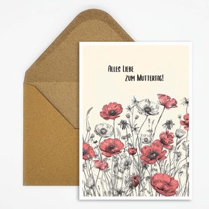 Postal para el día de la madre con dicho, ilustración de flores, postal para el día de la madre, tarjeta feliz día de la madre, regalo para mamá