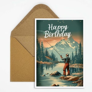 Carte d'anniversaire pêche, carte joyeux anniversaire pêche, carte postale avec motif de pêche en cadeau, carte de vœux pêche