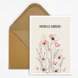 Karte mit Spruch für Mutter, Blumen Illustration, Postkarte zum Muttertag, Geburtstagskarte, Glückwunschkarte, Geschenk für Mama