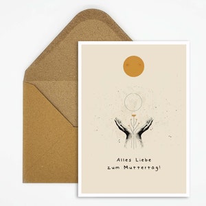 Tarjeta del Día de la Madre minimalista, Feliz Día de la Madre, tarjeta con ilustración de mano, tarjeta para el Día de la Madre, tarjeta como regalo para mamá