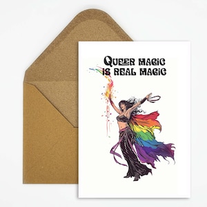 Carte postale LGBTQ, carte de fierté LGBTQ avec slogan, carte de fierté pour la communauté LGBTQ, carte queer en cadeau, carte sorcière queer