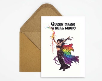 LGBTQ postcard, LGBTQ Pride card with slogan, Pride card for the LGBTQ community, Queer card as a gift, Queer sorceress card