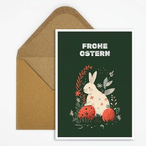 Cartolina di Pasqua, cartolina di Buona Pasqua, illustrazione del coniglietto di Pasqua, design minimalista, stampa di carte, carta stampata, regalo per bambini, auguri di Pasqua