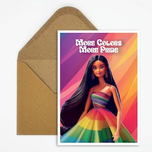 Cartão postal LGBTQ, cartão queer, cartão postal lésbico, cartão bissexual, presente para ela, cartão postal do orgulho, feminismo, cartão postal do orgulho queer