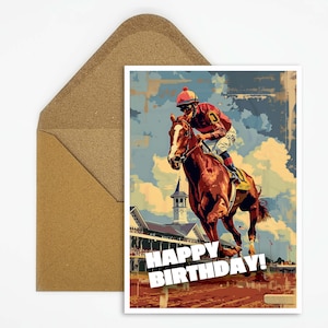 Reiten Geburtstagskarte, Happy Birthday Reiten Geburtstagskarte, Geschenk Karte, Postkarte Sport, Karte Happy Birthday, Pferd Reiten