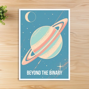 Carte postale transgenre Au-delà du binaire, Carte postale transgenre, Carte postale LGBTQ, Identité transgenre, Fierté transgenre, Cadeau
