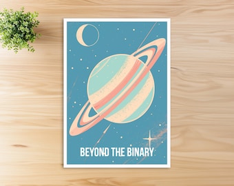Transgender postcard Beyond the binary, Transgender postcard, LGBTQ postcard, Transgender Identity, Transgender Pride, gift