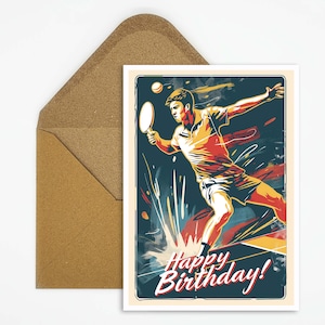 Tischtennis Geburtstagskarte , Happy Birthday Tischtennis Geburtstagskarte, Geschenk Karte, Postkarte Sport, Karte Happy Birthday, Sport