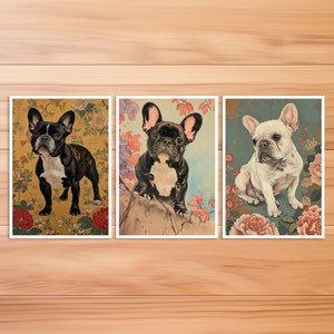 Cartolina per cani, Cartolina per animali, Bulldog francese in stile Hokusai, Stile giapponese, Compleanno, Cartolina d'arte, Set di cartoline