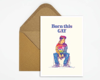 LGBTQ postcard, LGBTQ pride card with slogan, pride card for the LGBTQ community, queer card as a gift, gay card with illustration