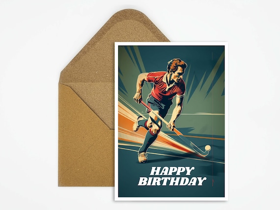 Biglietto Di Auguri Per Compleanno A Tema Cricket, Per Ragazzi E Uomini, Opera D'arte Originale, Carta Riciclata FSC, Con Busta, Fatto In Inghilterra