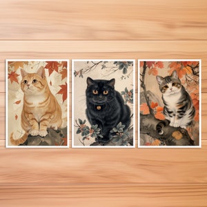 Cat Postcard, British Shorthair Cat, Animal Postcard, Card Cat, Birthday Card, Art Postcard, Cat Hokusai Style, Postcard Set