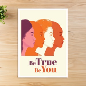 Lesbische Postkarte LGBTQ Be True Be You, Lesbische Postkarte, LGBTQ Postkarte, Queer Postkarte, Geschenk für Freundin, Geschenk für Sie
