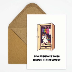 Carte postale LGBTQ, carte de fierté LGBTQ avec slogan en cadeau, célébrant la diversité et la tolérance, carte de fierté pour les gays, lesbiennes, motif licorne