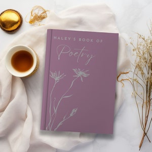 Personalisiertes Poesie-Tagebuch für Frauen, personalisiertes Poesiebuch mit Namen, Geschenk für Schriftsteller, Hardcover 5x8 blanko gefüttertes Notizbuch, Schreibjournal