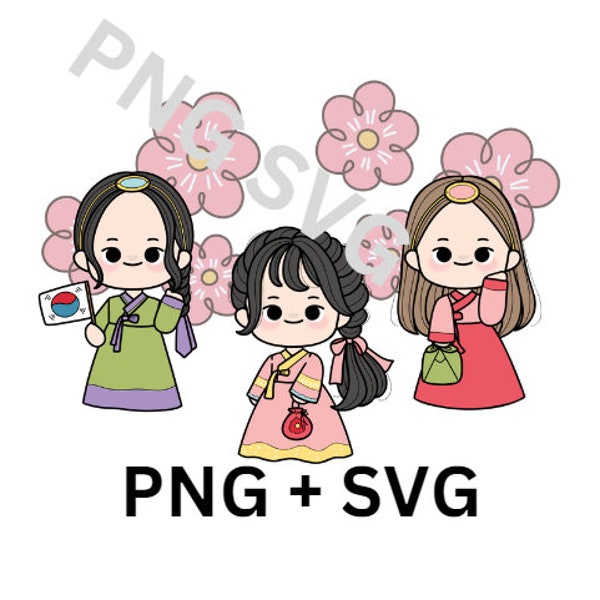 Kdrama Joseon Girls,Joseon, Hanbok girls,animated girls,Historical,PNG,SVG