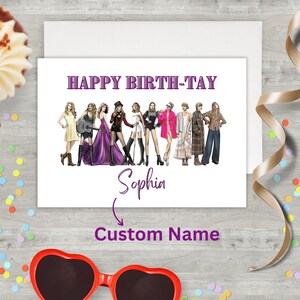 Custom Eras Birthday Card, Swiftie Birthday Card, Happy Birth Tay Card, Taylor birthday card, personalized card, Eco Friendly Recycled Paper
