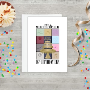 Custom Birthday Era Card, Taylor inspired Birthday, Eras Tour Inspired Birthday Card, Eco Friendly, Recycled Paper Greeting Card