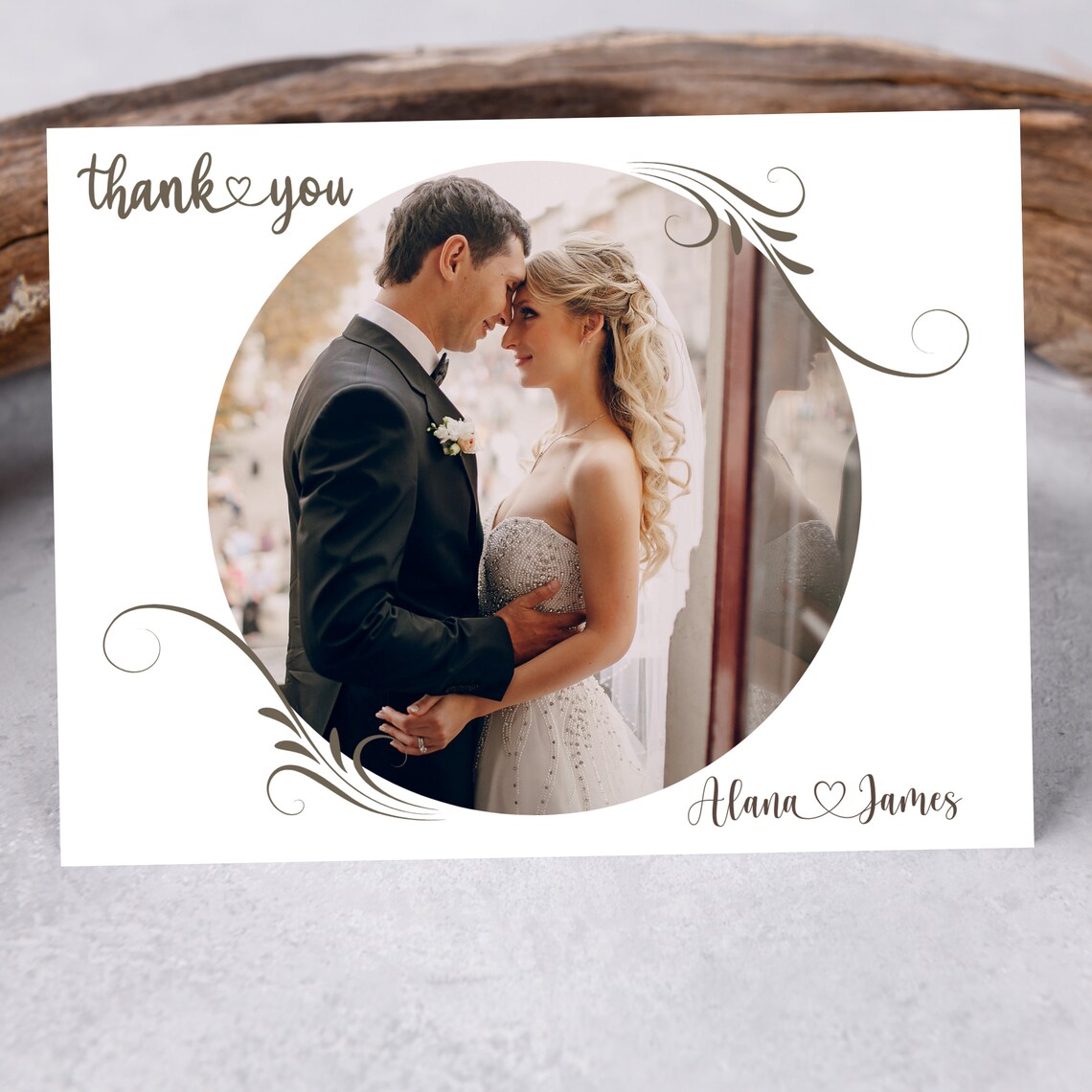 Custom Wedding Thank You Card, Personalized Thank You Cards With ...