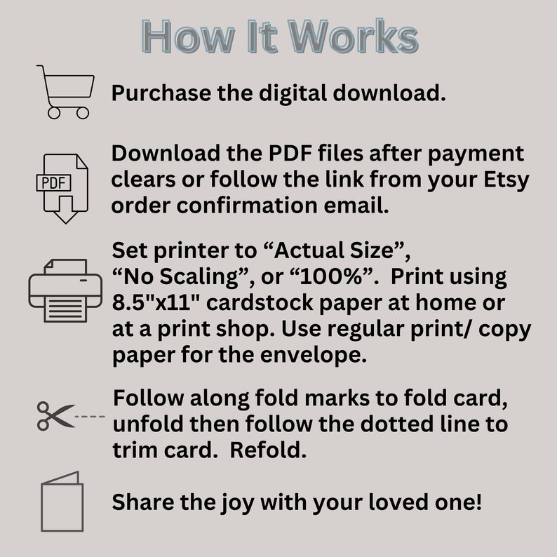 Printable Thank You Card and Envelope Template, Instant Download ...
