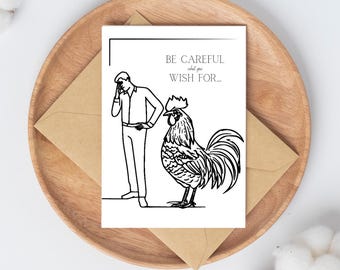 Funny Rooster Birthday Card | Adult Humor Greeting Card